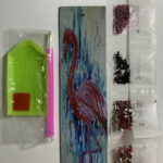MARQUE-PAGE FLAMANT ROSE - BRICOLAGE DIY - BRODERIE DIAMANT