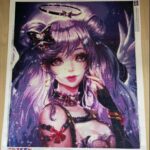 MANGA FEMME/CHEVEUX POURPRE -BRODERIE DIAMANT