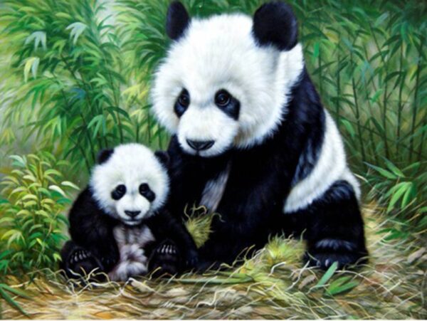 FAMILLE PANDA - BRODERIE DIAMANT